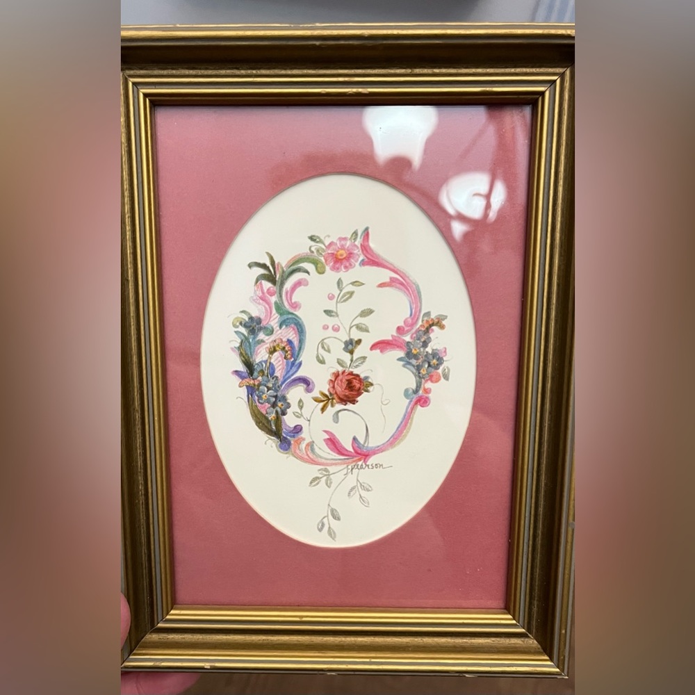 Floral Art Print in Gold Frame